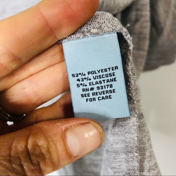 Joan Vass Gray Heathered 3/4 Sleeve Open Front Cardigan - Picture 5 of 11